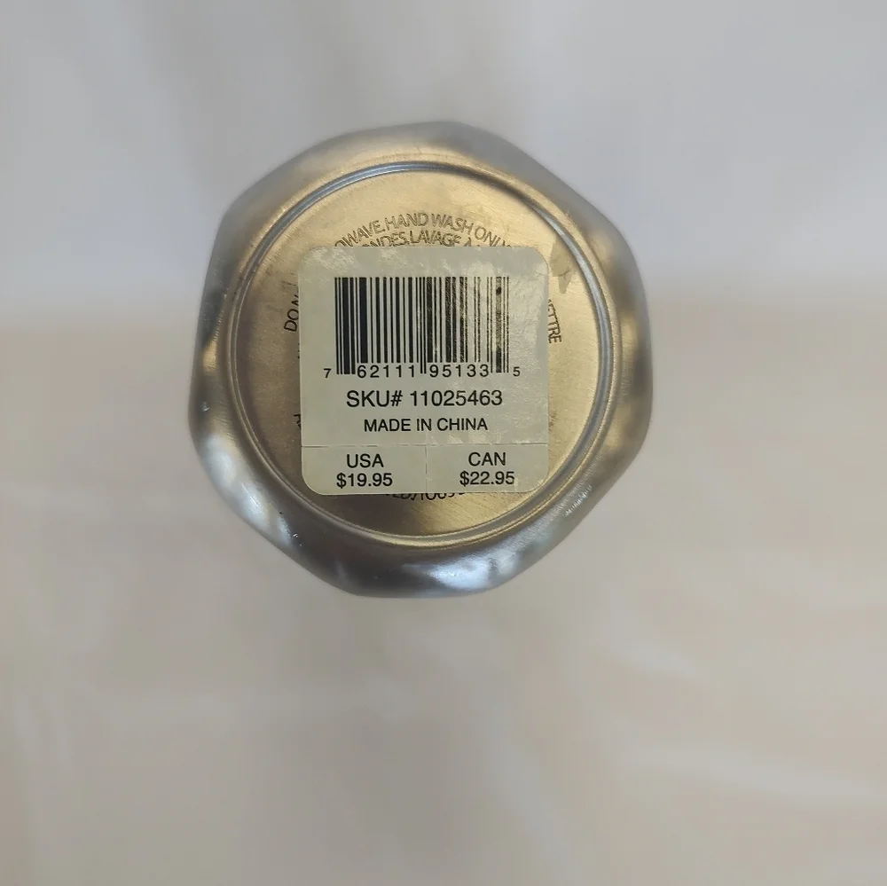 Starbucks set of 2 Grande 16 oz cold brew tumblers chisled prism silver and gold